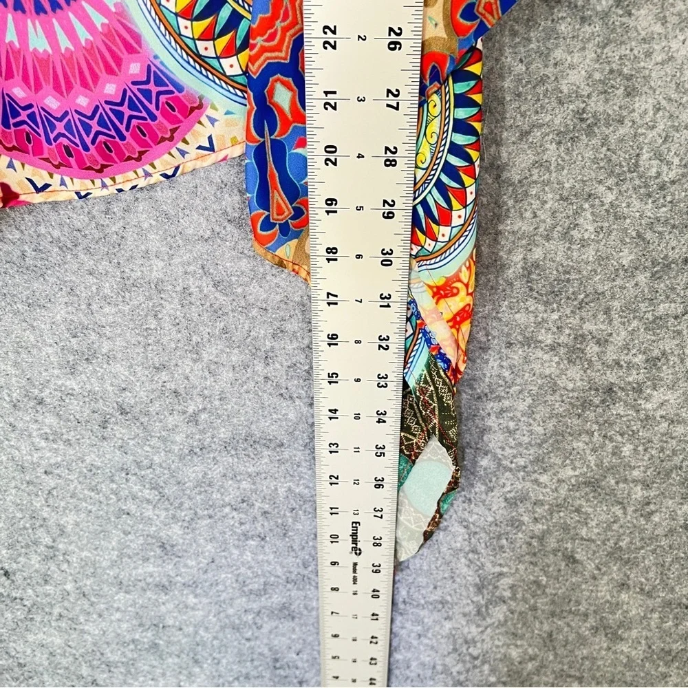RANEE'S Silk Scarf Tunic Blouse Colorful Mandala Print Size Small - Picture 11 of 14